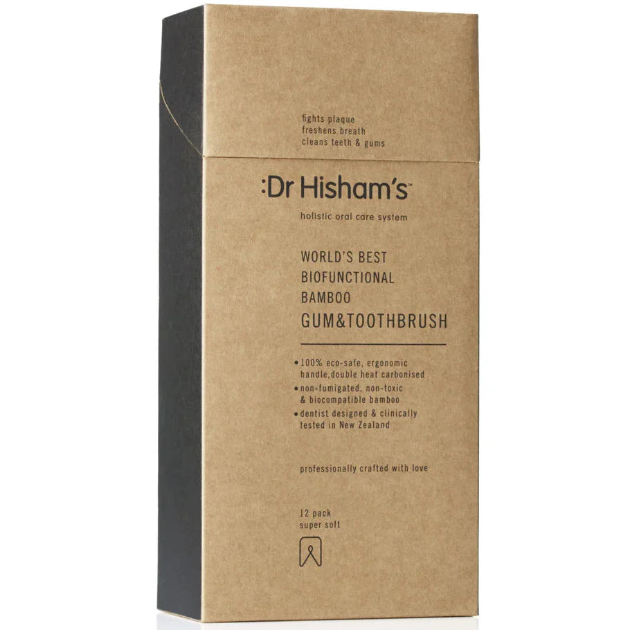 Dr Hisham's Best BioFunctional Bamboo Gum & Zahnbürste (12er-Packung)