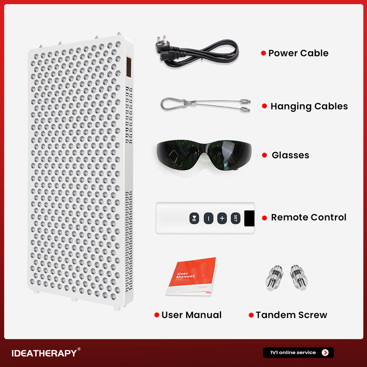 Lumière de thérapie LED RLPRO600 d'Uno Vita (thérapie par lumière rouge à spectre complet)