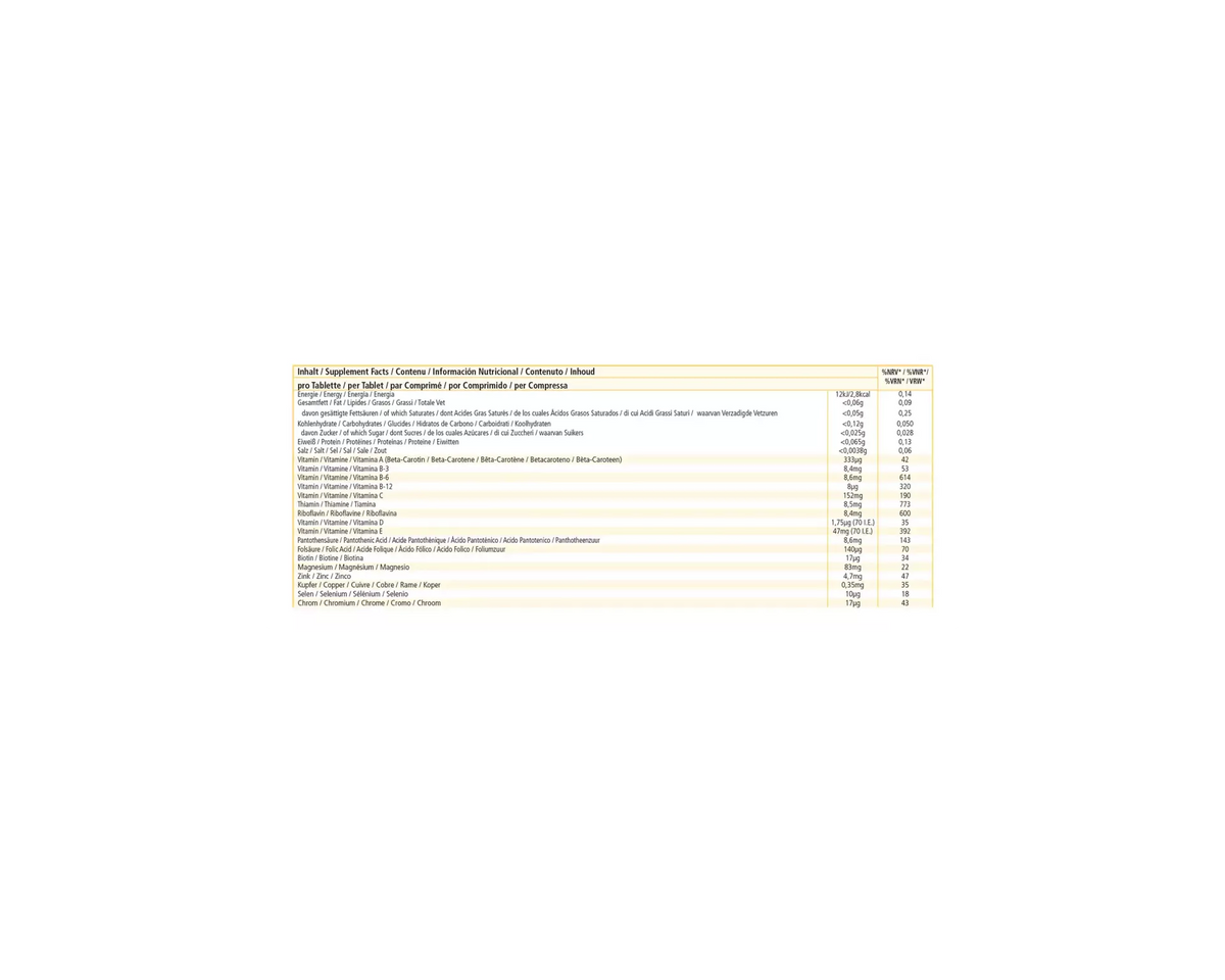 90 tabletter med øjenvitaminer, indeholder vitaminer og mineraler til synet. Oplysninger om indhold er klare.