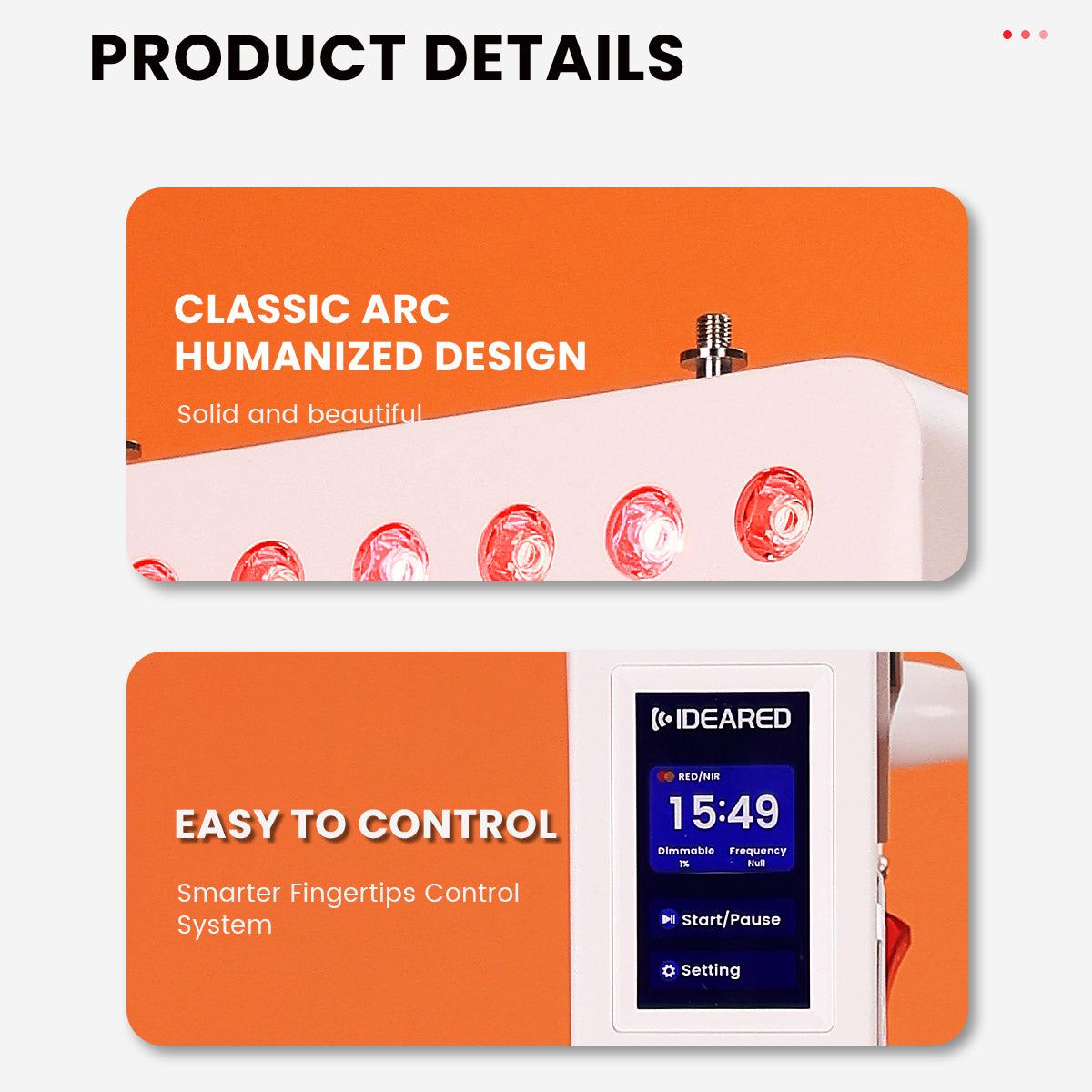 Panel de terapia de luz roja RL450MaxC de Uno Vita (negro)