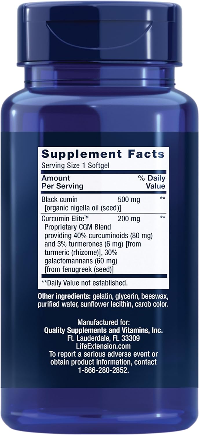 Aceite de semilla de comino negro y curcumina Elite