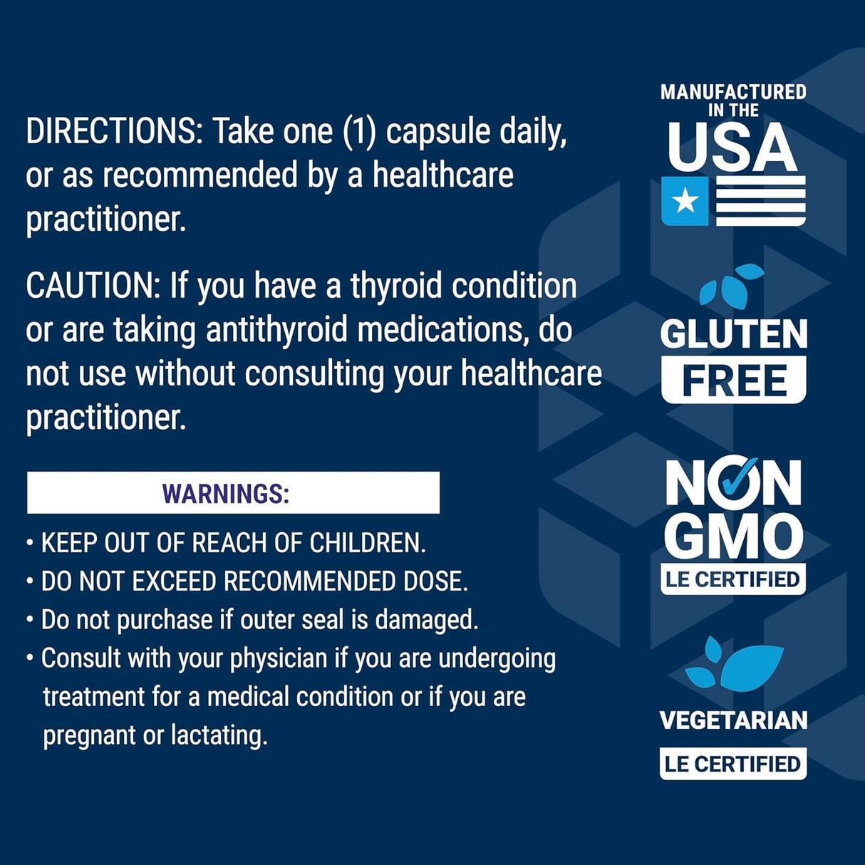 Yodo marino, 1000 mcg, 60 cápsulas vegetales (EXP 03/2025)