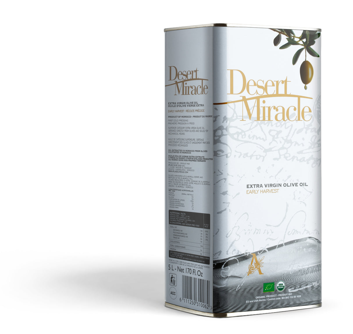 Desert Miracle - Atlas Olive Oil - Ultra Premium Extra Virgin olivenolie 5 liter