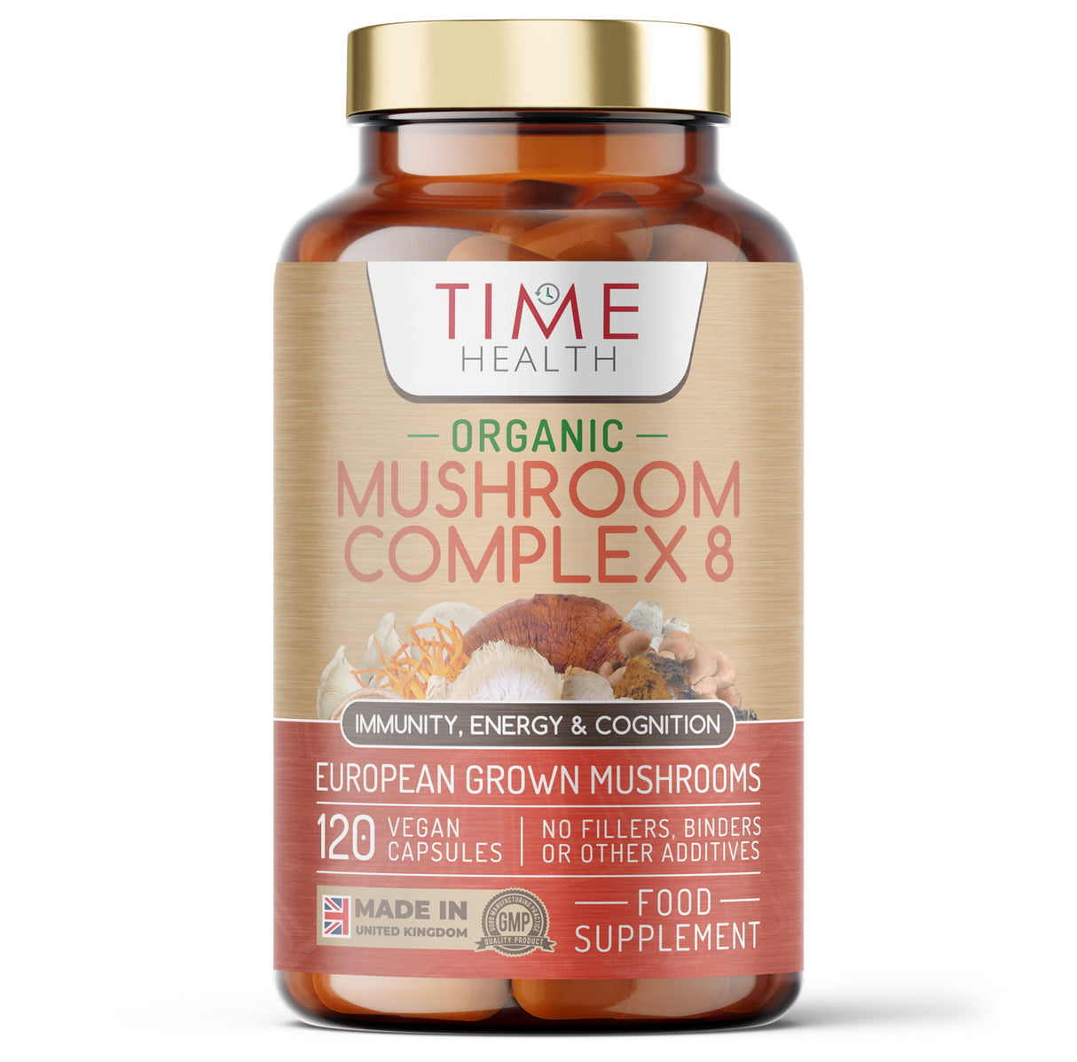 Complejo de Hongos Orgánicos 8 – Chaga, Cordyceps, Coprinus comatus, Melena de León, Maitake, Oyster Betox93®, Reishi, Shiitake