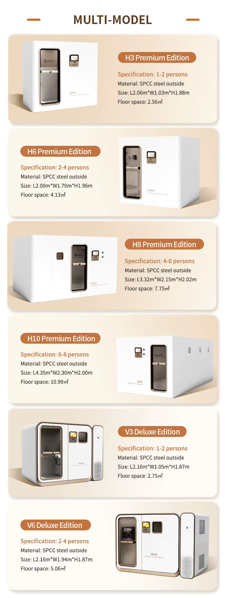 Uno Vita's Ueerl H6 dubbele cabine met harde schaal HBOT voor twee personen - Uno Vita AS
