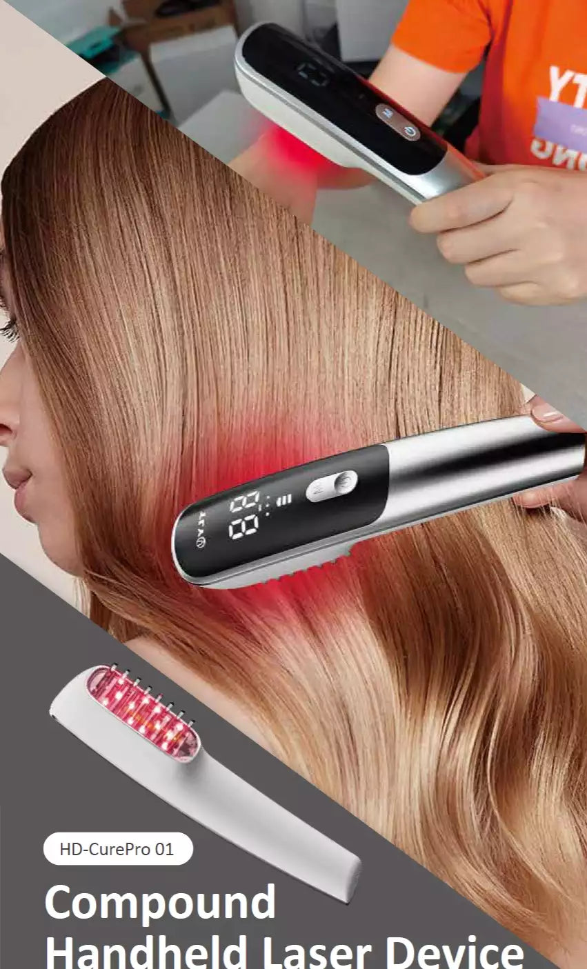 HD-CurePro: dispositivo láser compuesto de mano para aliviar el dolor y hacer crecer el cabello