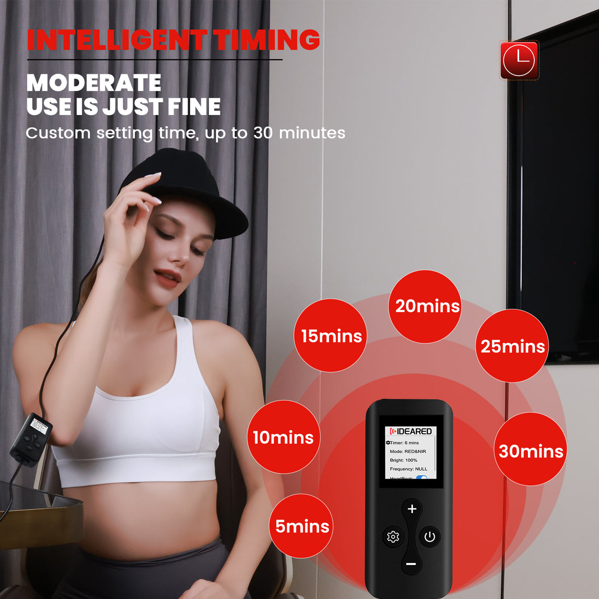 Gorra de terapia de luz roja de Uno Vita