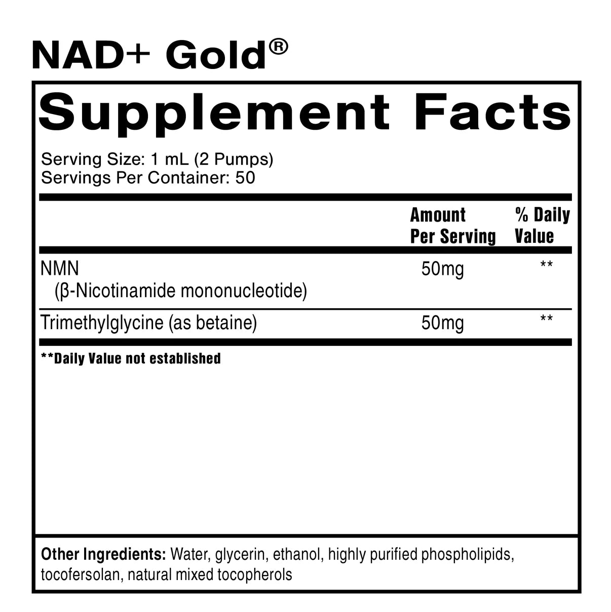 NAD+ guld (50 ml)