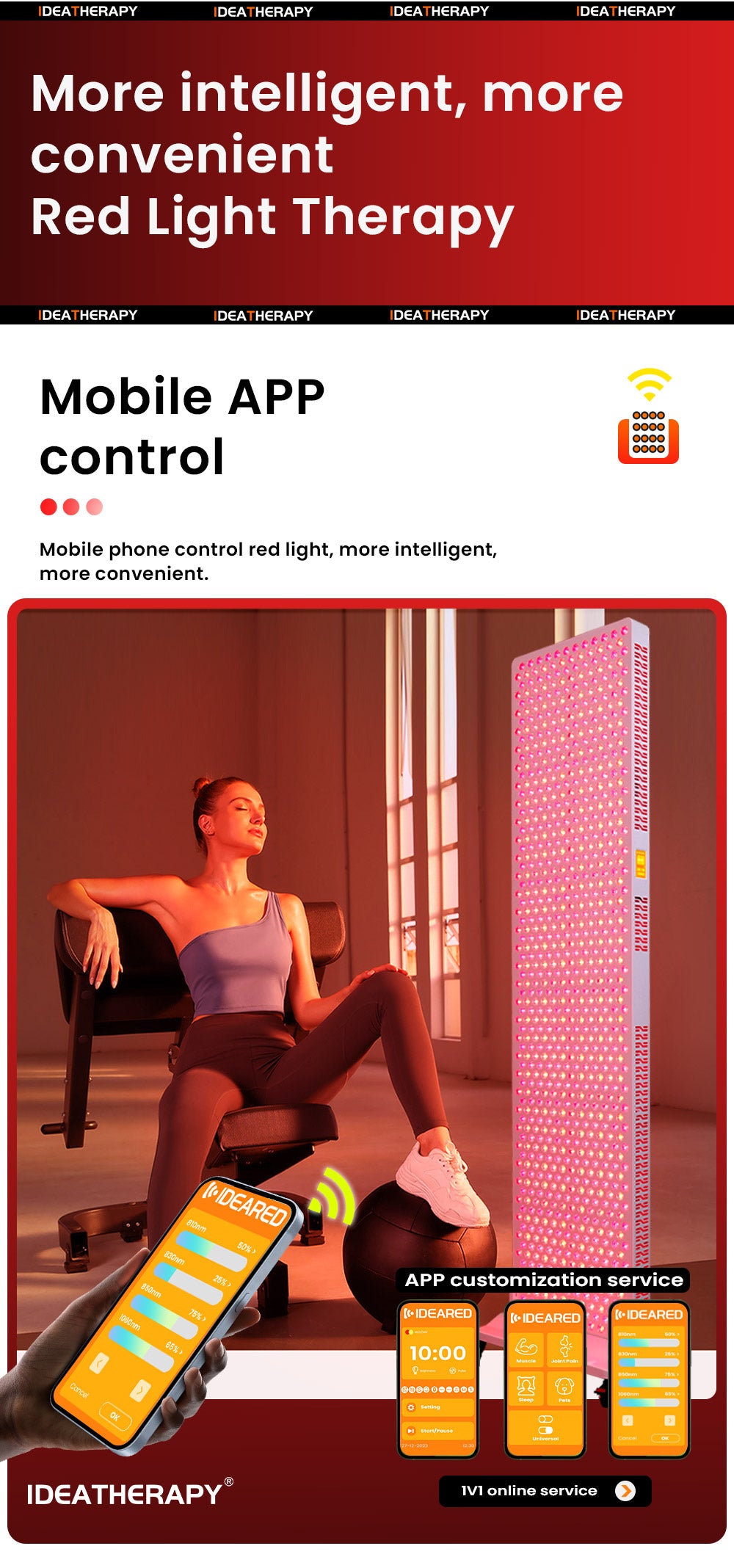 Luz de terapia LED RLPRO1200 de Uno Vita (espectro completo)