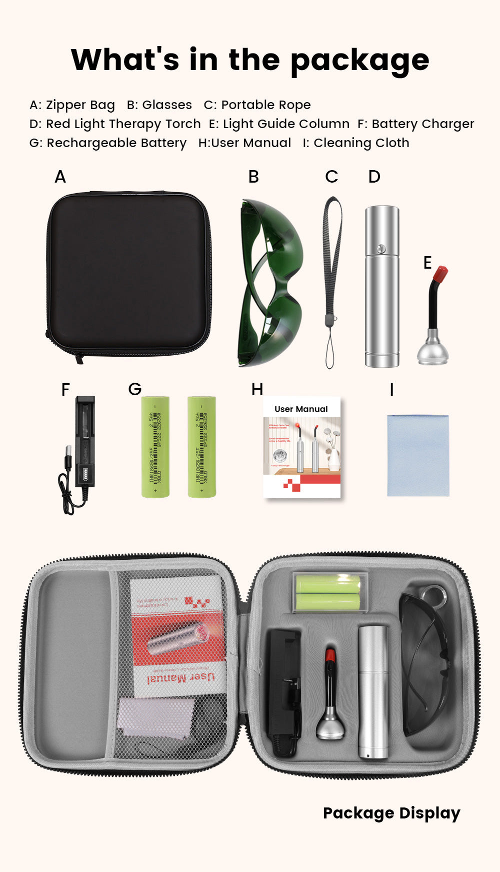 Linterna portátil de terapia de luz de Uno Vita (5 longitudes de onda)