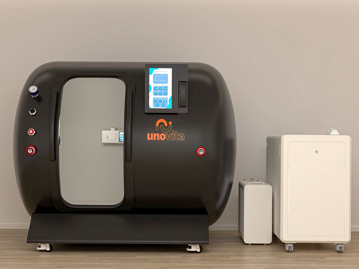 Uno Vita's Top Line HBOT Duo Side-By-Side Lounge Hard-Shell Hyperbaric Oxygen Chamber for Two Persons (UnoVita YF-2003)