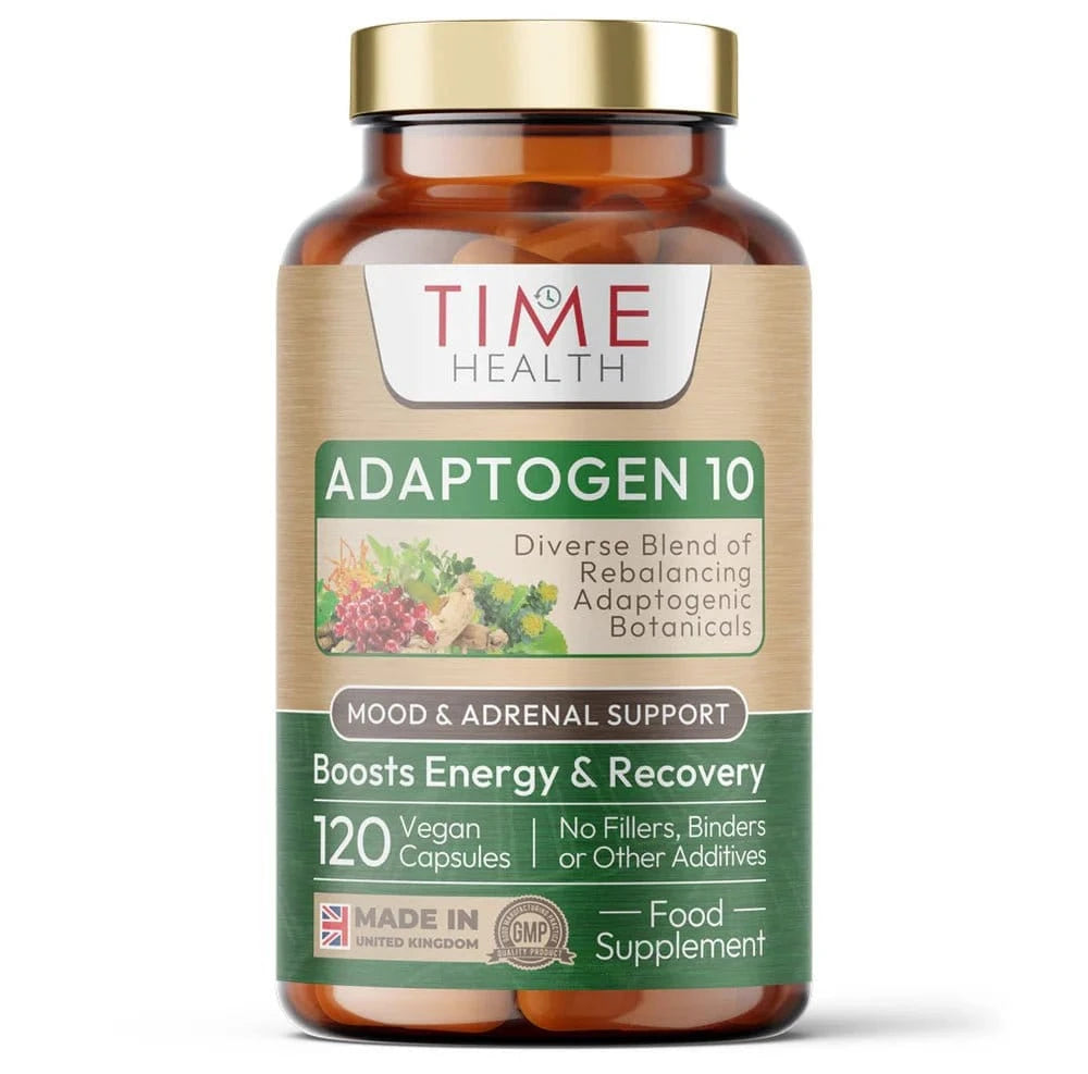 Adaptogen 10 kruidencomplex in vegan capsules, 120 capsules met ashwagandha, bacopa, heilige basilicum en rhodiola