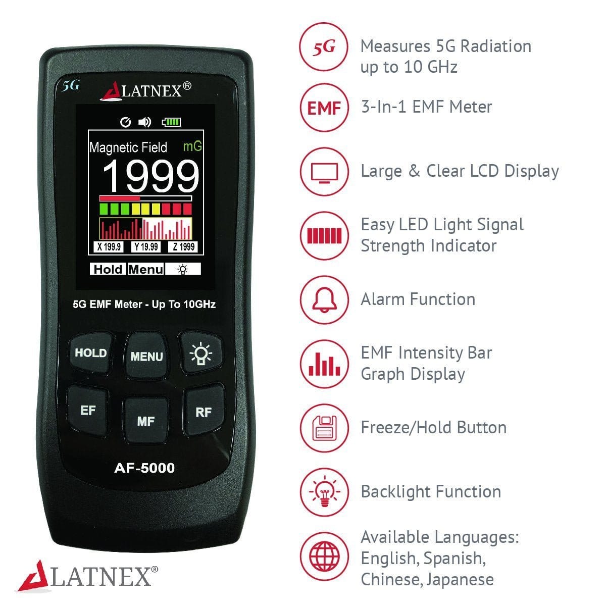 AF – 5000 Multifield 5G EMF-Messgerät – Uno Vita AS