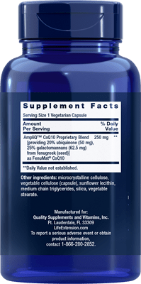 AmpliQ CoQ10™ 100 mg – Next - Generation CoQ10 with FenuMat® Technology, 60 Vegetarian Capsules - Uno Vita AS