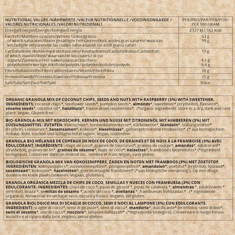 Bio Keto Granola Raspberry Go-Keto 290g - Uno Vita AS