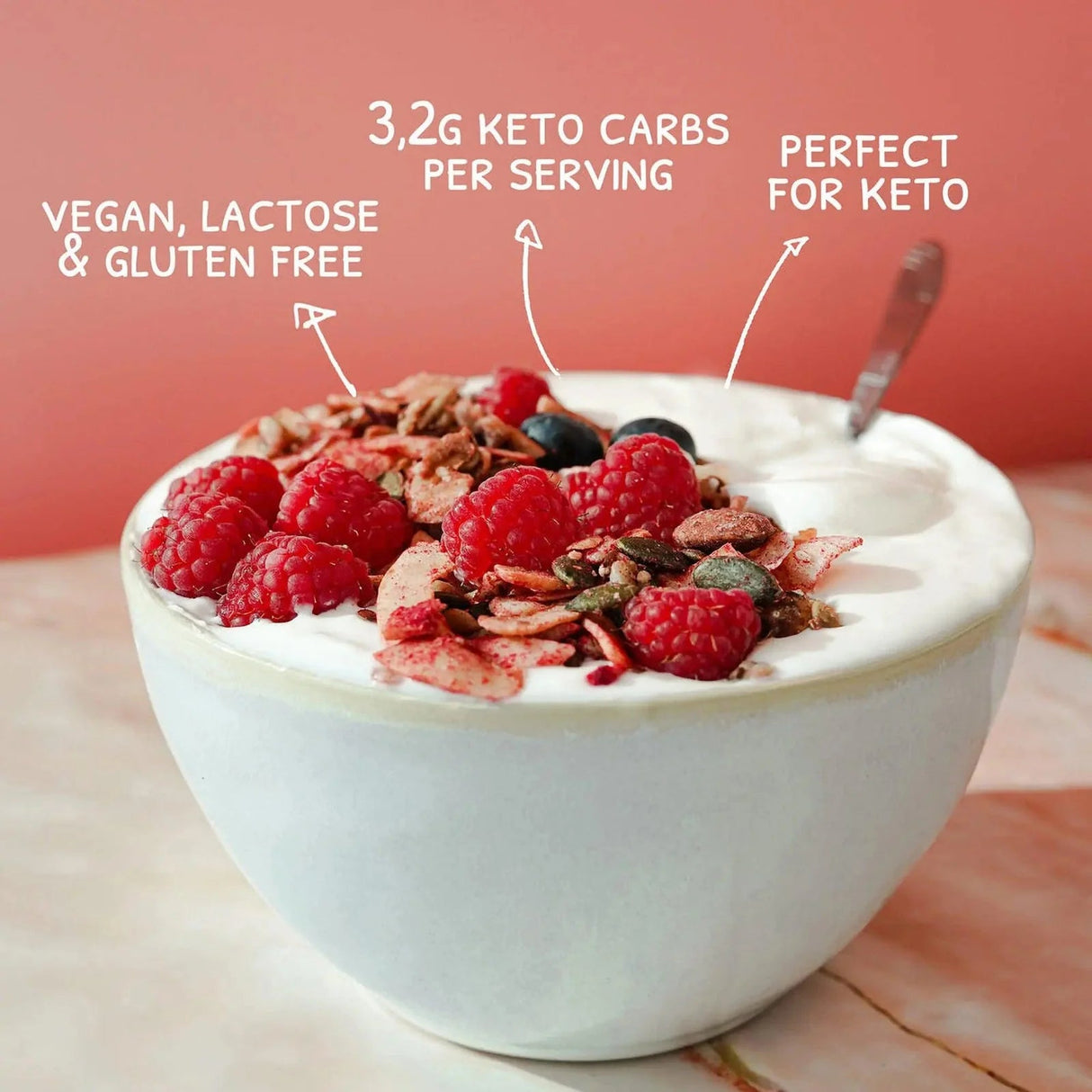 Bio Keto Granola Raspberry Go-Keto 290g - Uno Vita AS