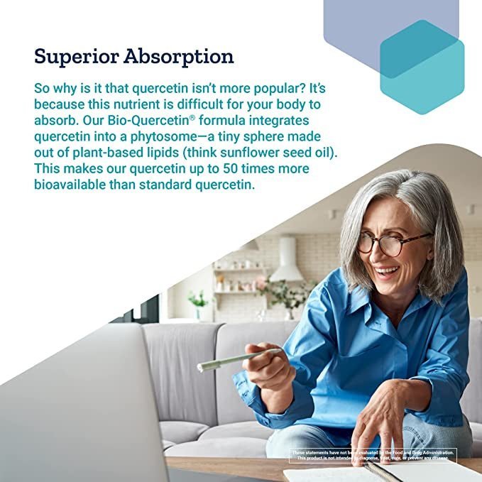 Bio-Quercetin® Formule avancée pour la santé immunitaire et cardiaque (30 capsules végétariennes) - Uno Vita AS