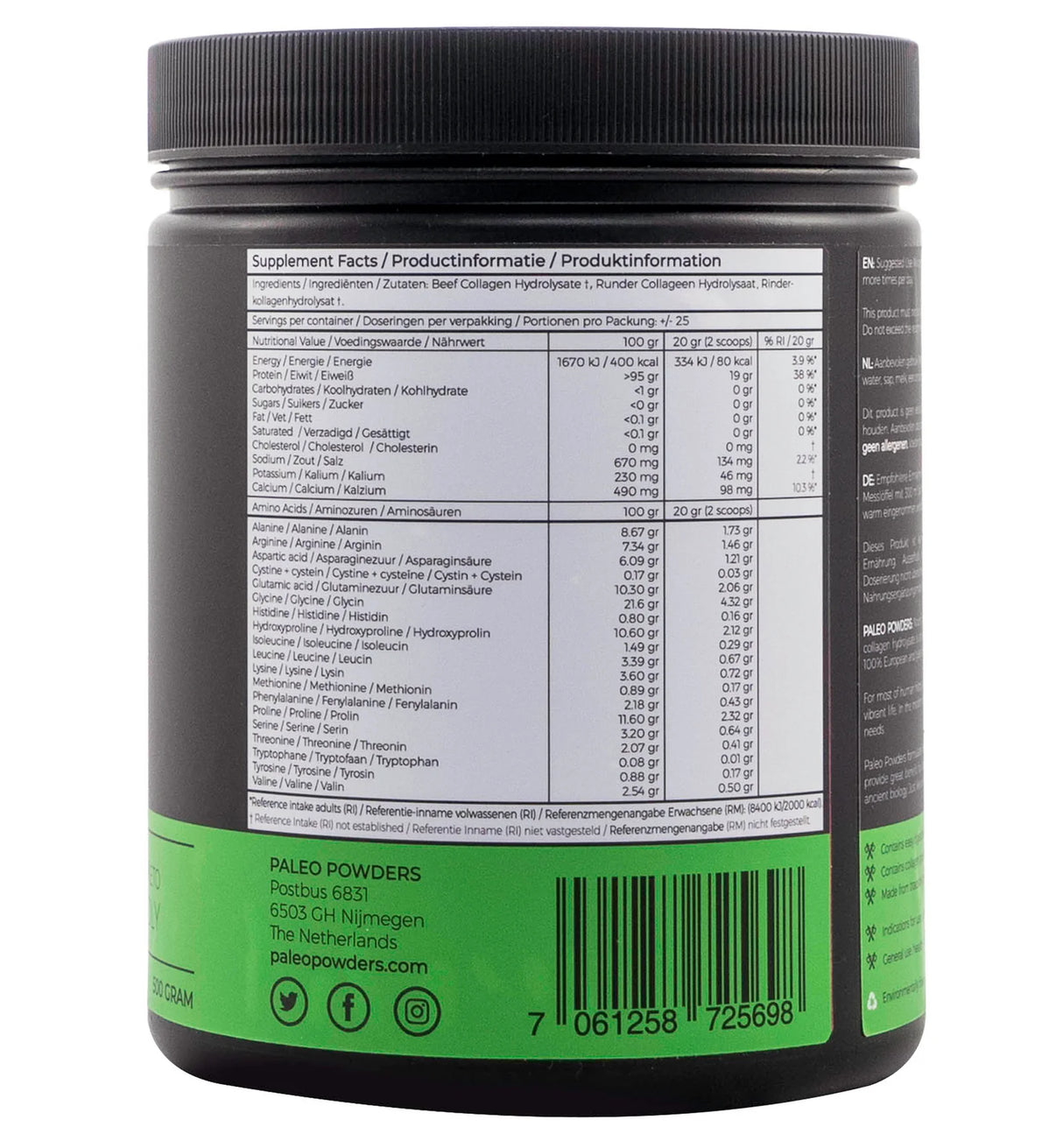 Paleo Collagen Hydrolyzate – Grass-Fed (500 grams)