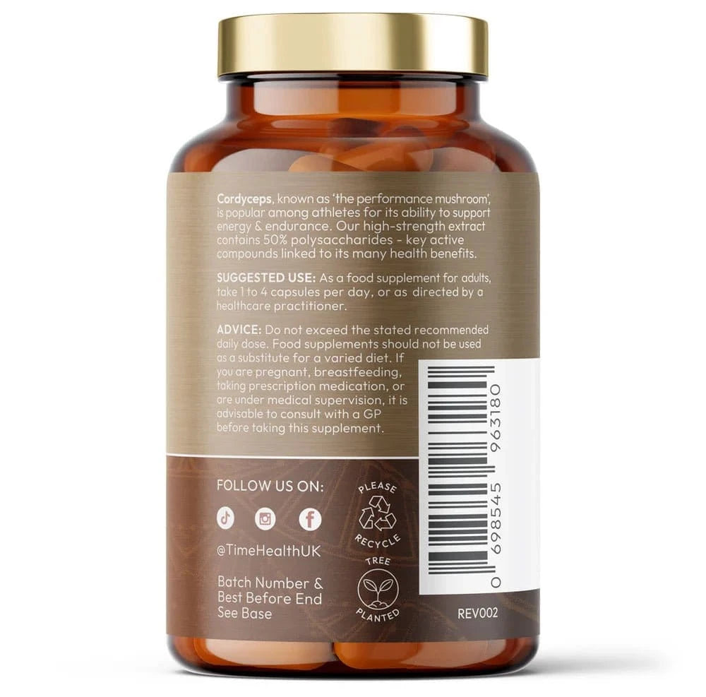 Cordyceps - High Strength - 50% Polysaccharides - 120 capsules - Uno Vita AS