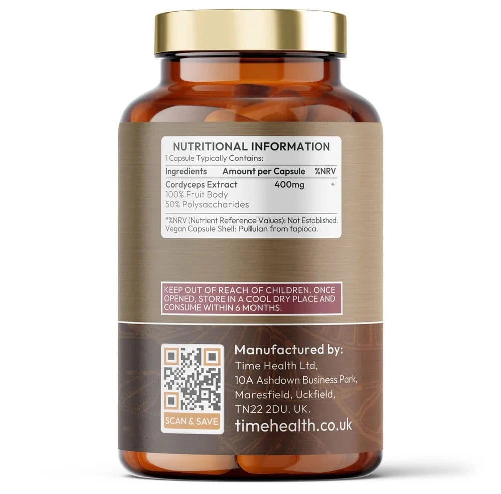 Cordyceps - High Strength - 50% Polysaccharides - 120 capsules - Uno Vita AS