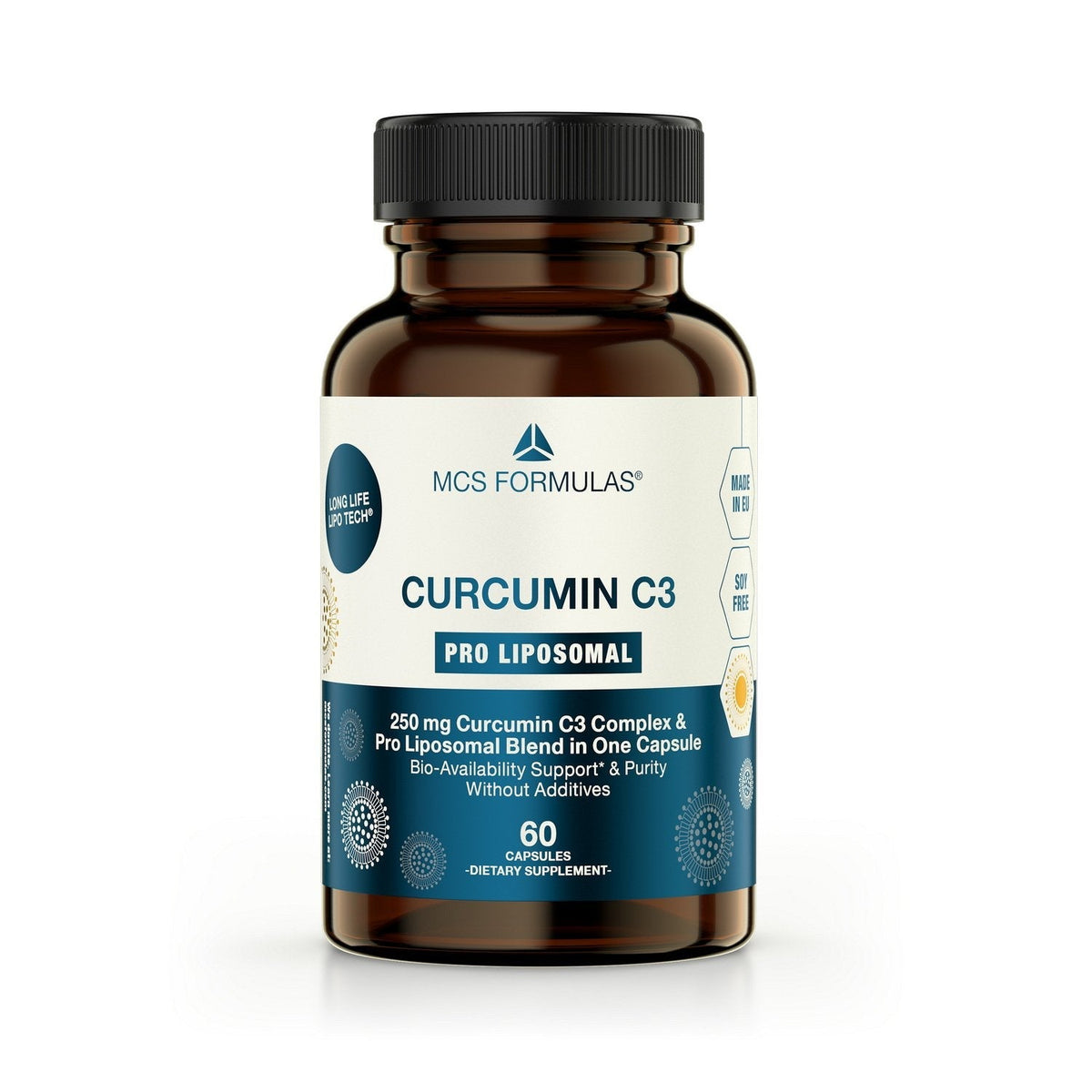 Curcumin C3 Pro Liposomal vegaanisissa kapseleissa, 250 mg Curcumin C3 Complex® ja liposomisekoitus