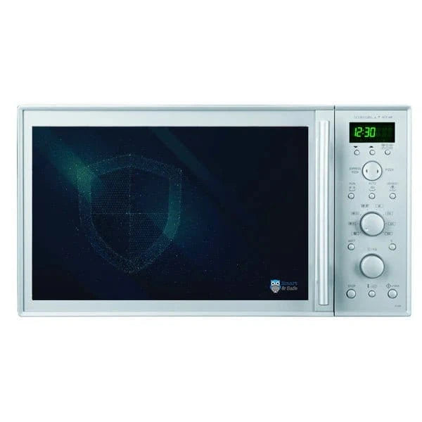Escudo MicroSafe EMF grande para horno microondas con frente azul marino, blindaje de aluminio y fijación magnética