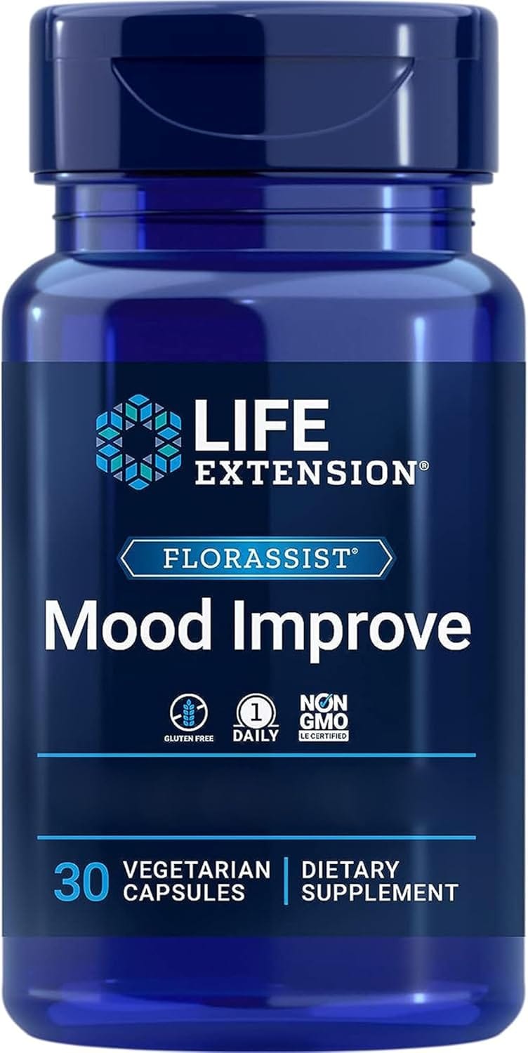 FLORASSIST Probiotic Mood Improve con 30 capsule vegetariane, probiotici 3 miliardi di CFU ed estratto di zafferano