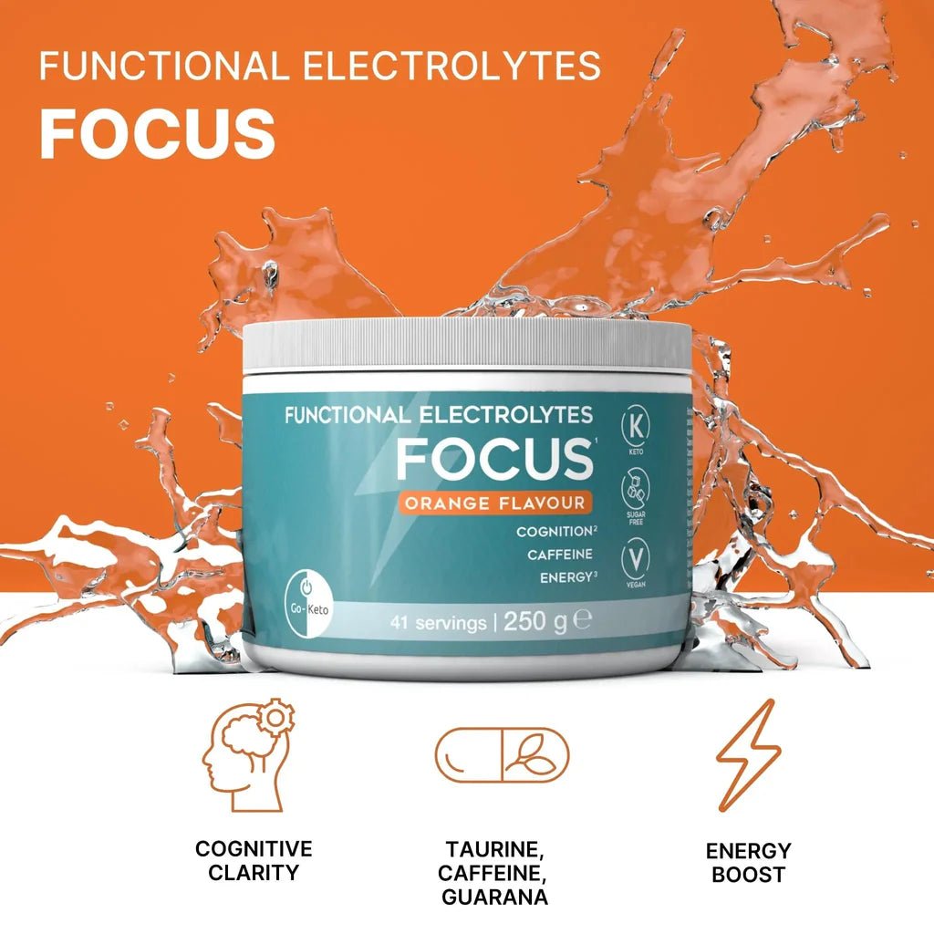 Functional Electrolytes Drink Mix Focus Orange Go-Keto 41 servings - Uno Vita AS