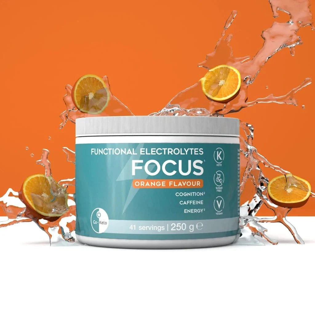 Functional Electrolytes Drink Mix Focus Orange Go-Keto 41 portioner - Uno Vita AS