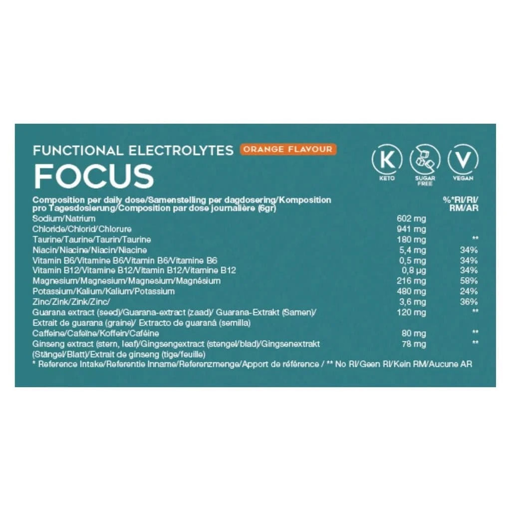Functional Electrolytes Drink Mix Focus Orange Go-Keto 41 portioner - Uno Vita AS