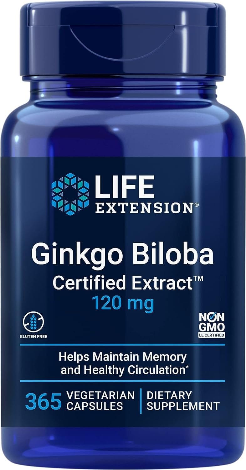 Zertifizierter Ginkgo-Biloba-Extrakt mit 120 mg standardisiertem Blattextrakt in vegetarischen Kapseln