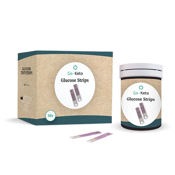 Go-Keto glucoseteststrips 50 stuks voor bloedglucosemeting, compatibel met Go-Keto en OnCall GK Dual meter