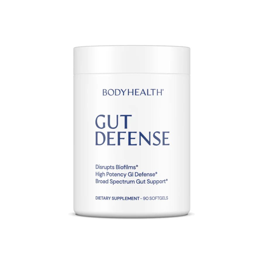 Suplemento dietético en cápsulas blandas Gut Defense para el equilibrio digestivo, 90 cápsulas con mezcla botánica y PERFECT AMINO®