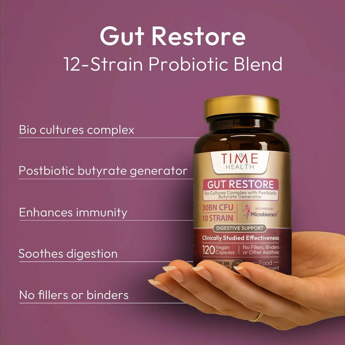 Gut Restore – 12 ceppi probiotici e postbiotici – MicroBiomeX - Uno Vita AS