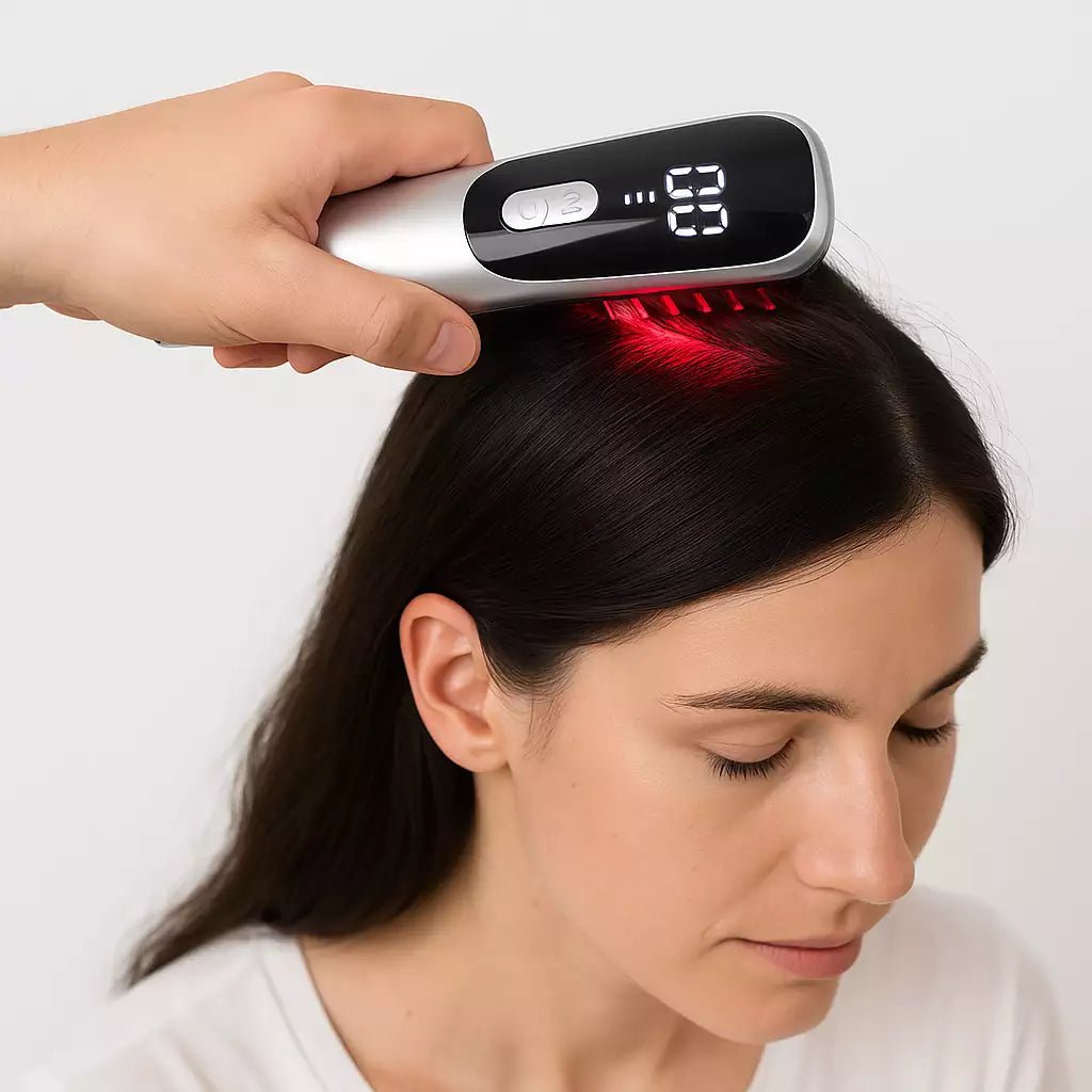 HD-CurePro håndholdt laser med laserbørste, 17 dioder, til smertelindring og hårvækst
