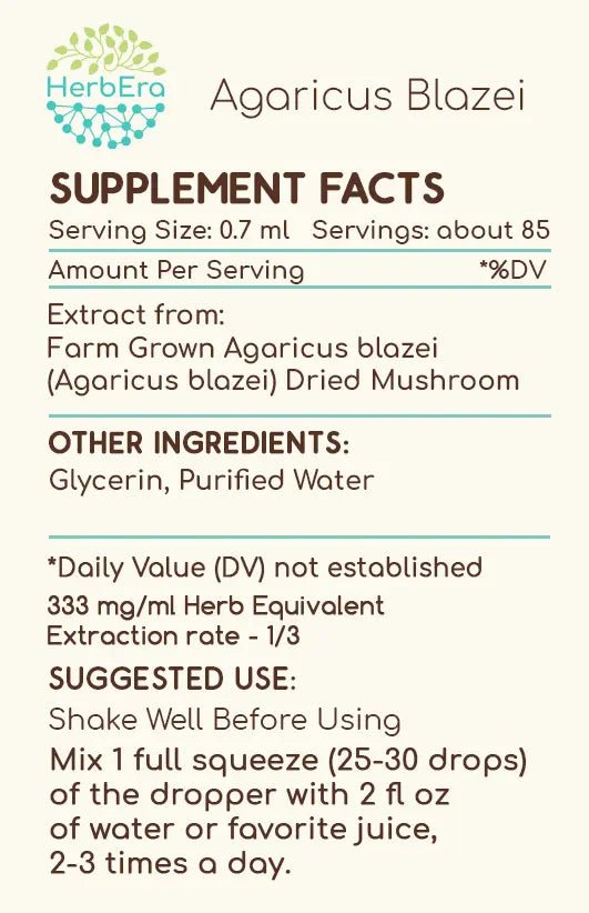 HerbEra Agaricus Blazei Tincture - Uno Vita AS