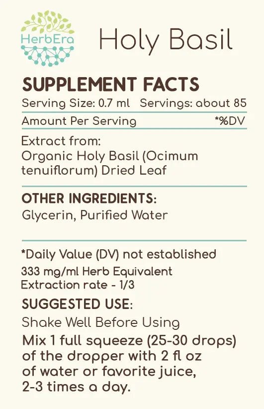 HerbEra Holy Basil Tincture - Uno Vita AS