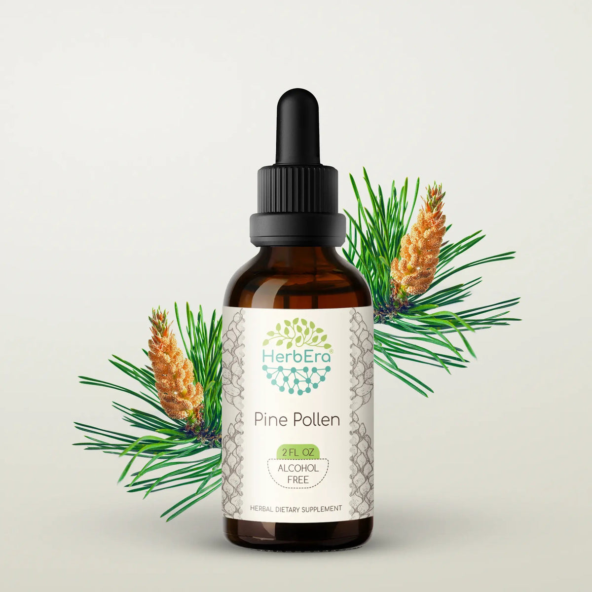 HerbEra Pine Pollen Tinkture 59 ml pullo nestemäistä männyn siitepölyuutetta tippamuodossa