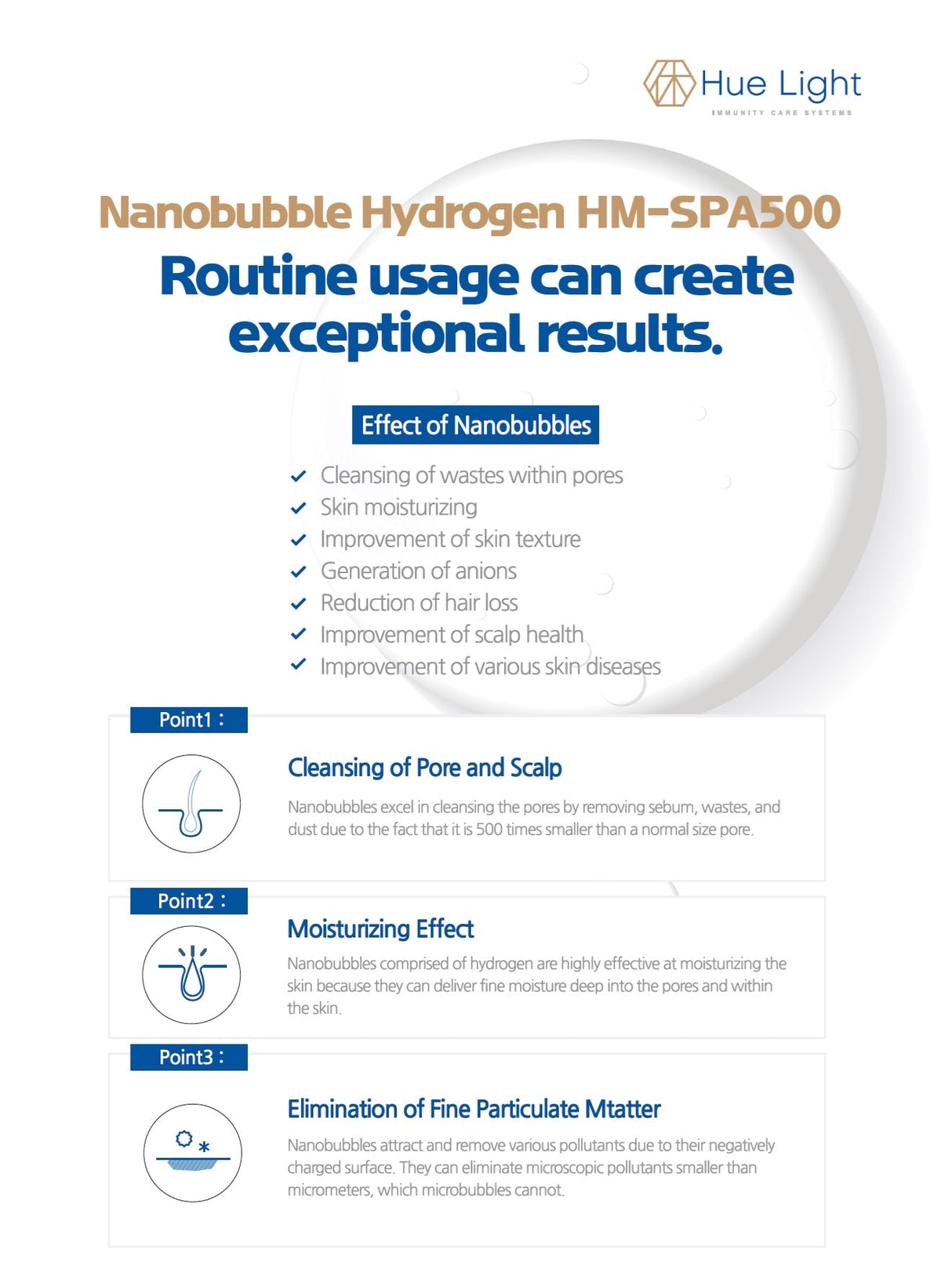 Hue Light Nanobubble Hydrogen SPA Generator – Uno Vita AS