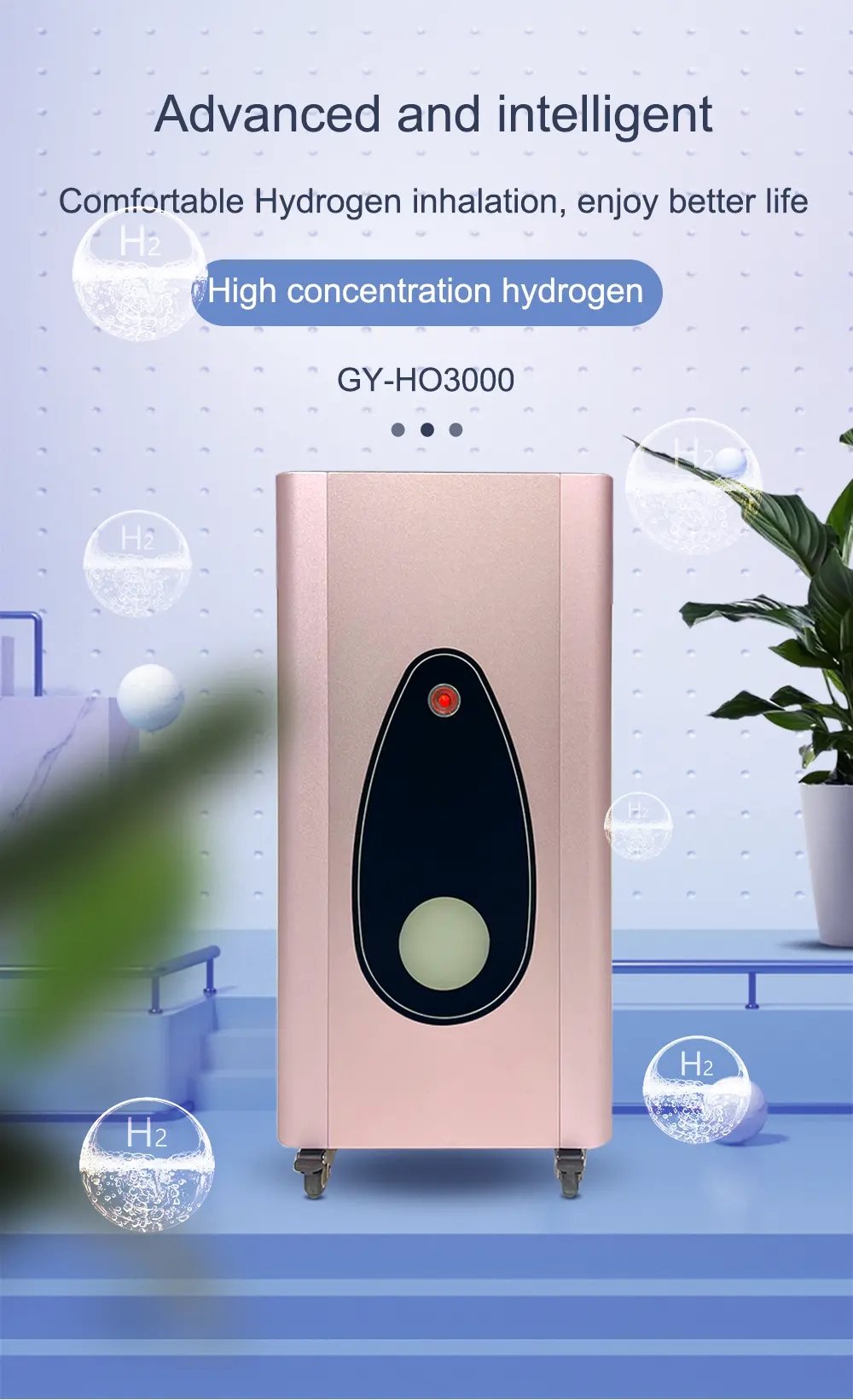 Inhalador de hidrógeno GY - H3000 (2000 ml H2) - Uno Vita AS