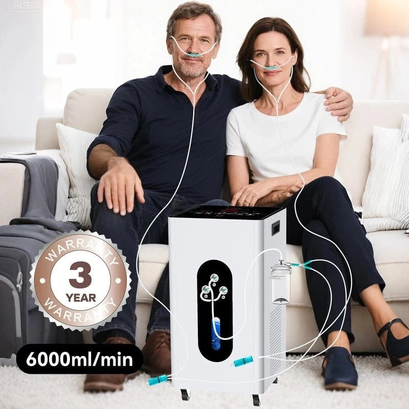 Vetyinhalaattori GY-H6000 kosketusnäytöllä, 5 litran säiliöllä ja 4000 ml/min H2 vetyhoitoon