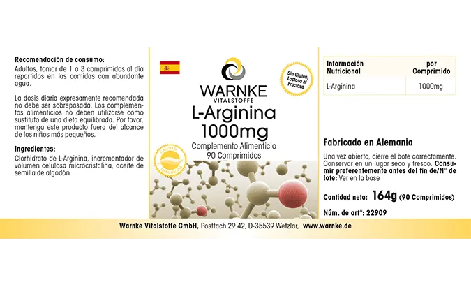 L-Arginina 1000 mg - 90 Compresse - Vegan
