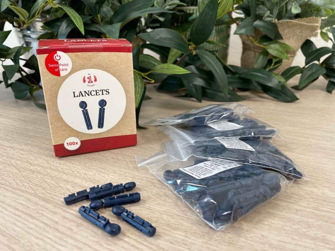 Swiss Point of Care SPoC-lansetter 26G x100 sterila engångslansetter för blodprovstagning och glukosmätning