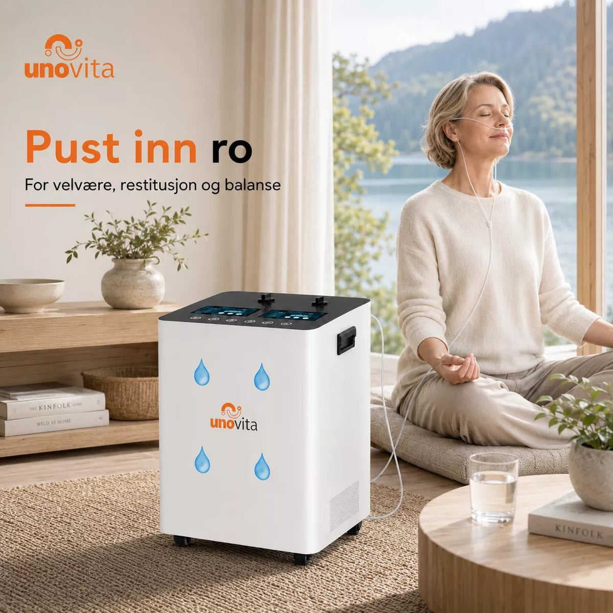 Großer Durchfluss 6000 ml Wasserstoff-Inhalator – (Wasserstoff-Sauerstoff-Generator) – Uno Vita AS