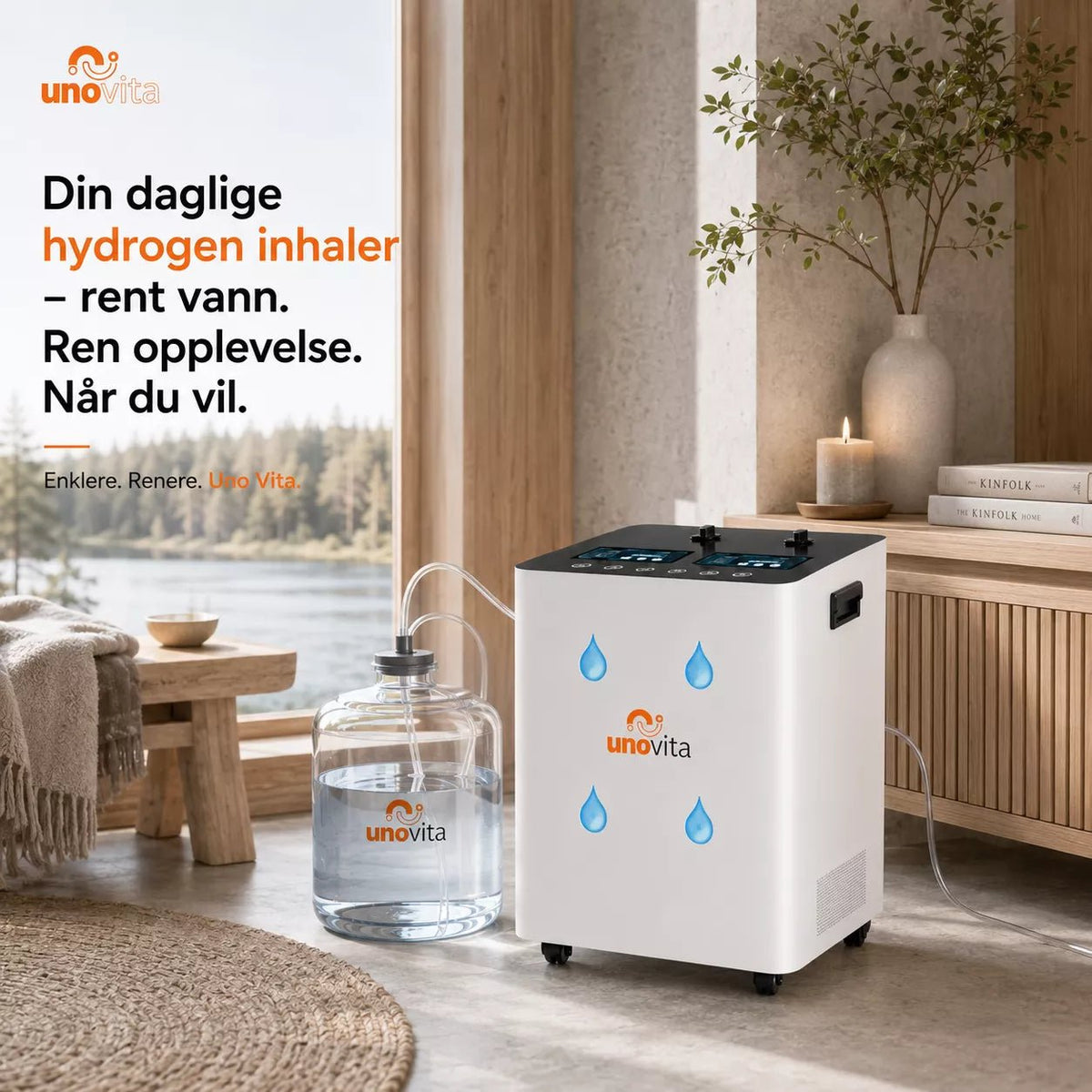 Großer Durchfluss 6000 ml Wasserstoff-Inhalator – (Wasserstoff-Sauerstoff-Generator) – Uno Vita AS
