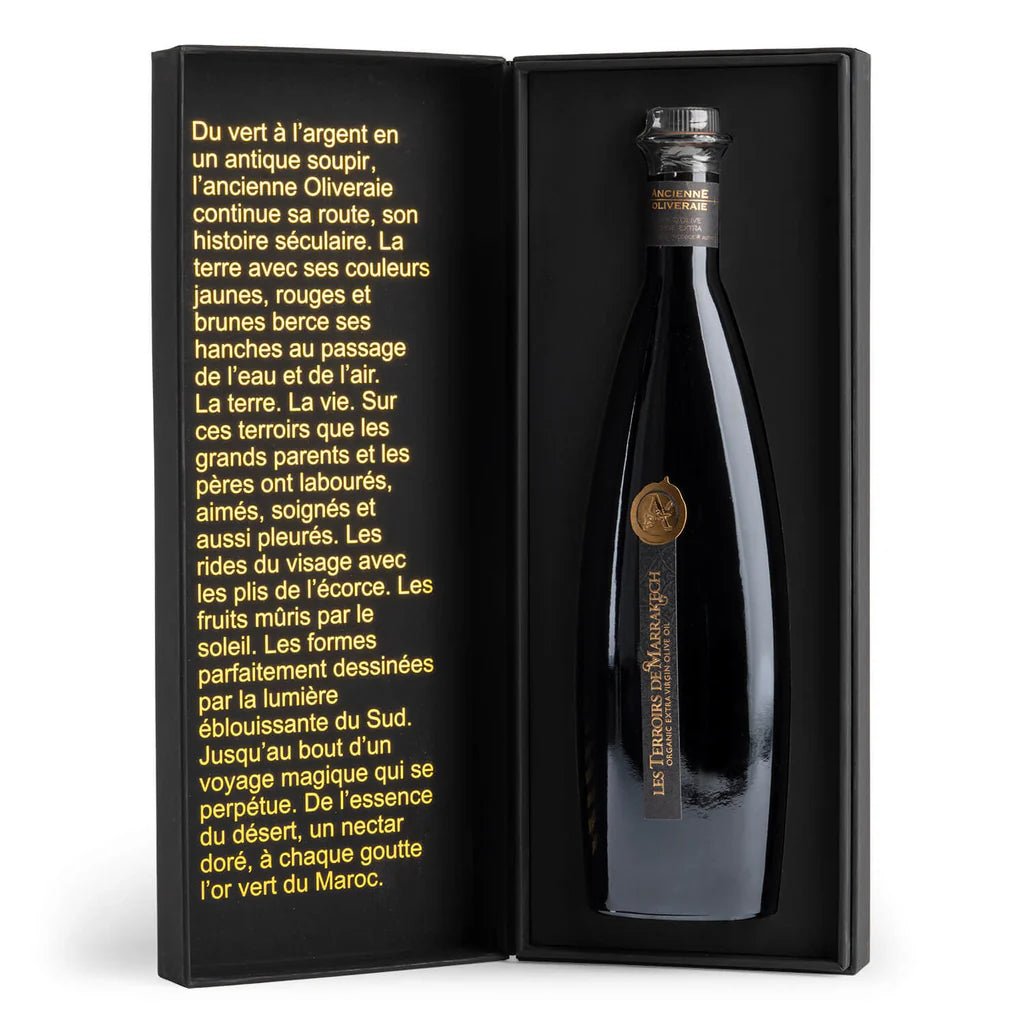 Les Terroirs de Marrakech - Aceite de Oliva Virgen Extra Ecológico Ultra Premium 500 ml - Estuche Regalo Exclusivo - Uno Vita AS