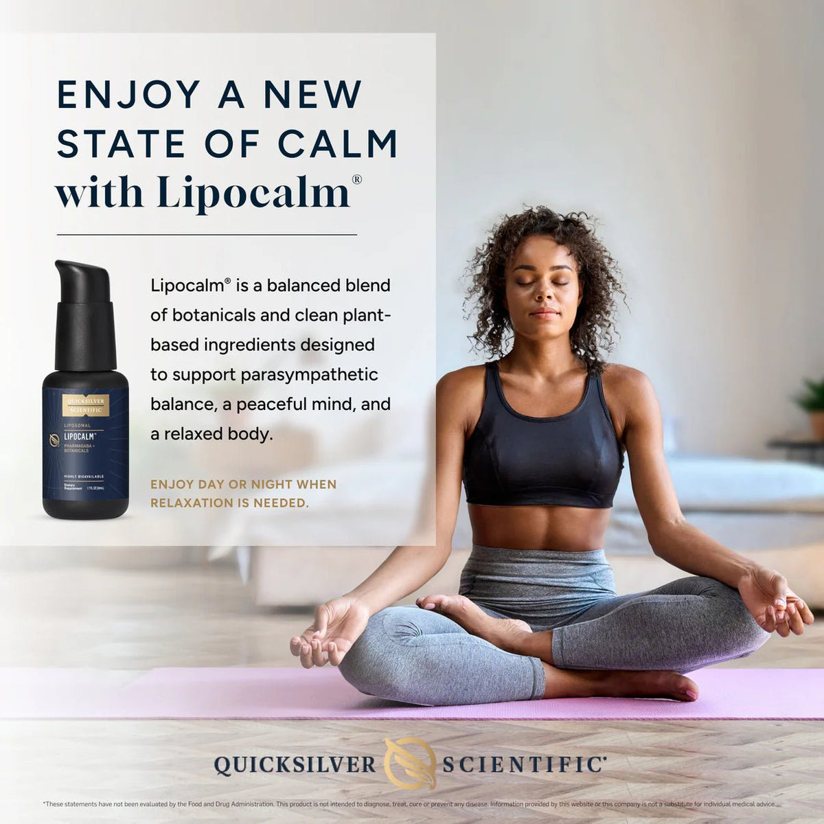 Quicksilver Scientific LipoCalm® flytande tillskott med PharmaGABA® och växter - 50 ml flaska - Uno Vita AS
