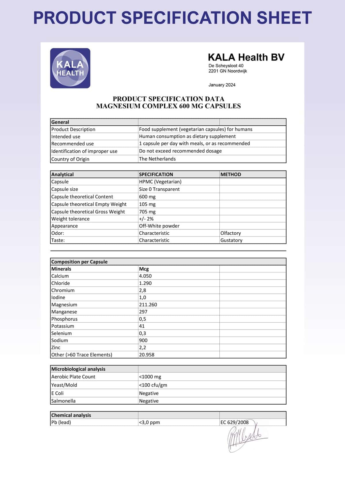 Complesso di magnesio 200 mg 180 capsule - Uno Vita AS
