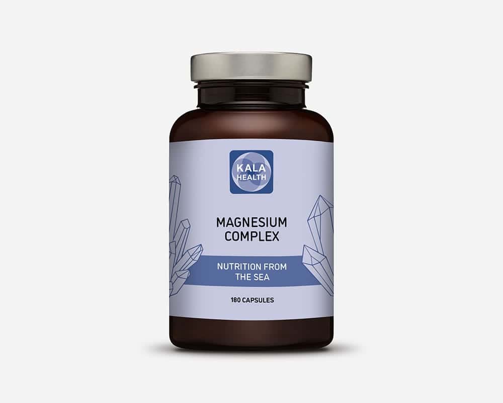 Magnesiumcomplex 200 mg 180 capsule di Kala Health con 211 mg di magnesio elementare del concentrato di acqua di mare Aquamin