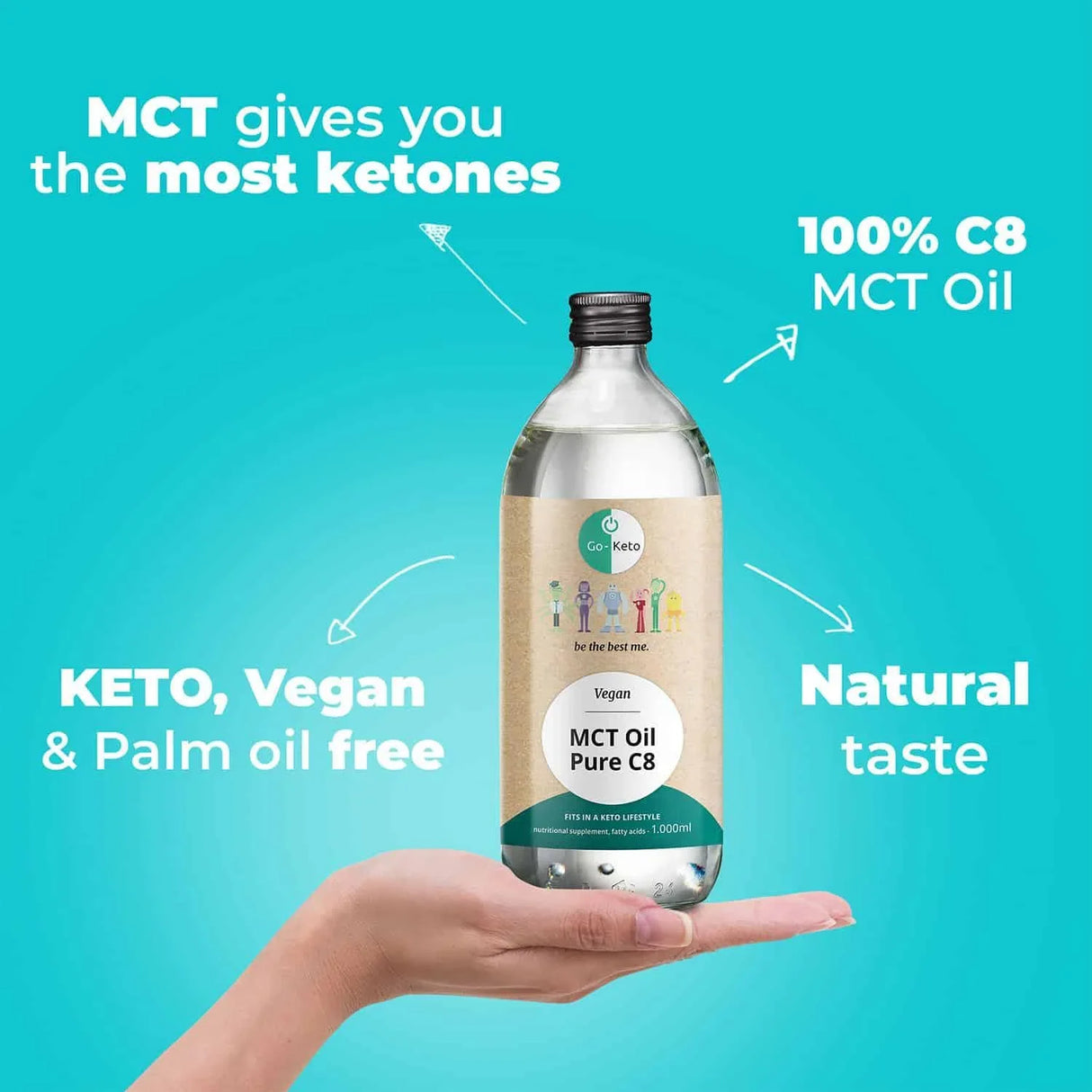 Go-Keto MCT-Öl (reine Kokosnuss 1000 ml)